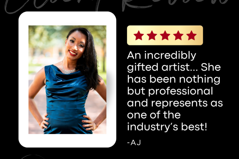 Goggle Review: An incredibly gifted artist... She has been nothing but professional and represents as one of the industry’s best! - AJ