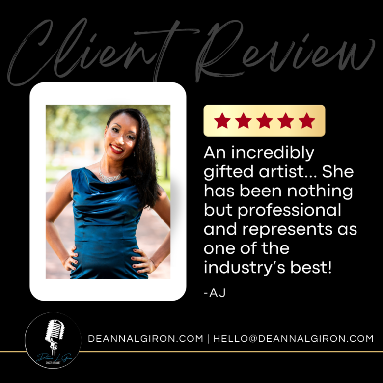 Goggle Review: An incredibly gifted artist... She has been nothing but professional and represents as one of the industry’s best! - AJ